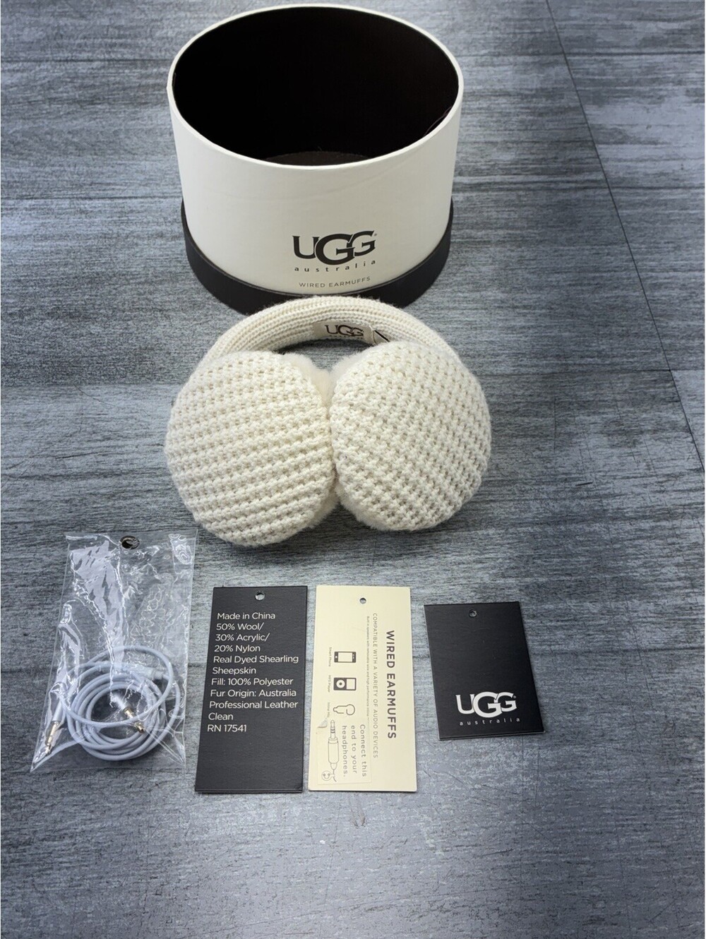 UGG Classic Shearling Sheepskin Earmuffs with Wired Headphones